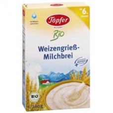 Topfer BIO kviešu mannas piena biezputra no 6. mēn., 200g
