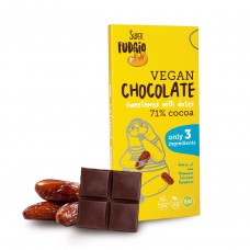 Super Fudgio BIO 71% tumšā šokolāde, bez pievienota cukura, 80g 