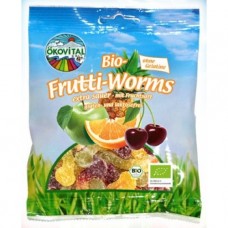 Okovital BIO Frutti Worms- tārpiņi, augļu želejkonfektes bez želatīna, 100g