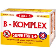 Terezia uztura bagātinātājs ar B grupas vitamīniem B-KOMPLEX SUPER FORTE, 100 tabl.