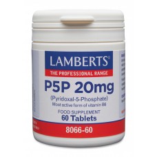 Lamberts uztura bagātinātājs P5P (B6 vitamīns) 20mg, 60 tabl.