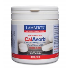 Lamberts uztura bagātinātājs Augstas devas kalcijs 800 mg ar D3 vitamīnu, 180 tabl.