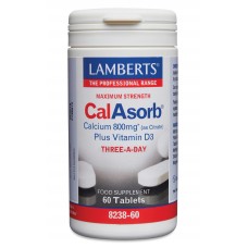 Lamberts uztura bagātinātājs Augstas devas kalcijs 800 mg ar D3 vitamīnu, 60 tabl.