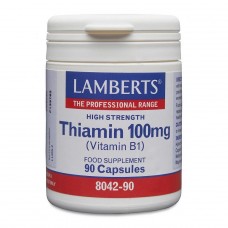 Lamberts uztura bagātinātājs Augstas devas tiamīns (vitamīns B1) 100mg, 90 kaps.
