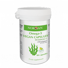 Norsan Omega-3 Vegan jūras aļģu eļļa vegāniem, 80 kaps.