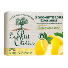 Le Petit Olivier pīlinga ziepes ķermenim ar citronu miziņu pulveri, 2 x 100g