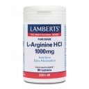 Lamberts uztura bagātinātājs attīrīts L-Arginīna HCl 1000mg brīvā formā, 90 tabl.