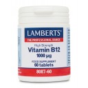 Lamberts uztura bagātinātājs Augstas devas Vitamīns B12 1000µg, 60 tabl.