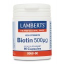 Lamberts uztura bagātinātājs Biotīns (B7 vitamīns) 500µg, 90 kaps.