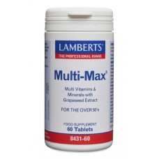 Lamberts uztura bagātinātājs Multi-Max 50+ multivitamīni un minerālvielas ar vīnogu kauliņu ekstraktu, 60 tabl.