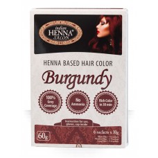 Indian Henna Salon matu krāsa uz hennas bāzes Burgundy (burgunds), 6x10g