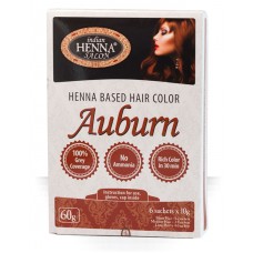 Indian Henna Salon matu krāsa uz hennas bāzes Auburn (zeltainais kastanis), 6x10g