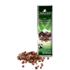 Cavalier tumšā šokolāde (85%) ar kakao gabaliņiem bez cukura, ar stēviju, 40g