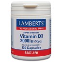 Lamberts uztura bagātinātājs Vitamīns D3 2000 IU (50µg), 120 kaps.