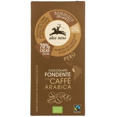 Alce Nero BIO 70% tumšā šokolāde ar kafijas pupiņām, 100g