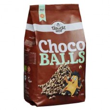 Bauckhof BIO bezglutēna kraušķīgās graudaugu bumbiņas daļēji pārklātas ar šokolādi Choco Balls, 300g