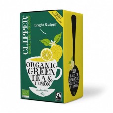Clipper BIO zaļā tēja ar citronu garšu, 20pac./40g