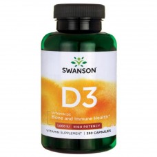Swanson uztura bagātinātājs D3 vitamīns 1000 SV, 250 kaps.