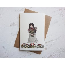 Mydesignpictures atverama kartīte Girl With Flowers 10*15 cm