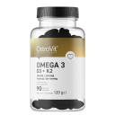 OstroVit uztura bagātinātājs Omega 3, D3 + K2, 90 kaps.