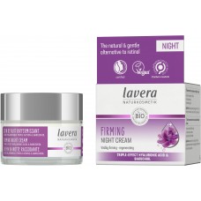 Lavera nostiprinošs nakts krēms  ar trīskāršas iedarbības hialuronskābi un bakučiolu, 50ml