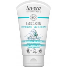 Lavera Basis Sensitiv attīrošā želeja sejas mazgāšanai ar organisko alveju un hohobu, 125 ml