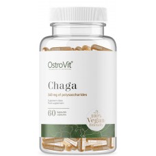 OstroVit uztura bagātinātājs Chaga (čaga jeb bērza melnā piepe) 600mg, 60 kaps.