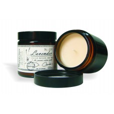 Gartda sojas vaska svece ar kokvilnas dakti tumšā stikla trauciņā un lavandas ēterisko eļļu, 120ml