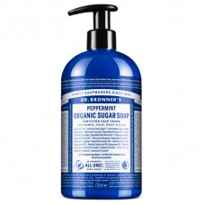Dr. Bronner`s piparmētru šķidrās cukura ziepes ar dozatoru, 355ml