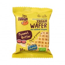 Super Fudgio BIO vafele ar zemesriekstu sviestu un kakao, bez pievienota cukura, 30g 