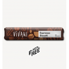Vivani BIO Espresso Biscotti pilnpiena šokolāde ar espresso krēmu un vafeļu gabaliņiem, 40g