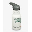 Klean Kanteen Kid Classic Sport tērauda ūdens pudele bērniem no 3 gadu vecuma Dino Skate, 355ml