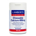 Lamberts uztura bagātinātājs Košļājamais Kalcijs 400mg ar D vitamīnu, 60 tabl.