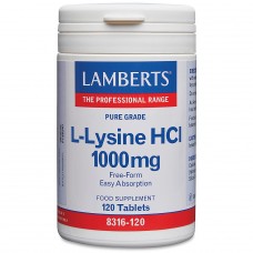 Lamberts uztura bagātinātājs L-Lizīns 1000mg, 120 tabl.