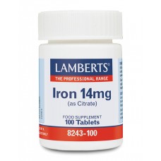 Lamberts uztura bagātinātājs Dzelzs (citrāts) 14mg, 100tab.
