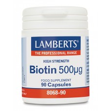 Lamberts uztura bagātinātājs Biotīns (B7 vitamīns) 500µg, 90 kaps.