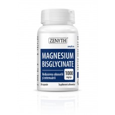 Zenyth uztura bagātinātājs Magnijs bisglicināts (bisglycinate) 1000mg, 30 kaps.