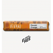 Vivani BIO Mandel Orange rīsu šokolādes batoniņš ar mandelēm un apelsīniem, 35g