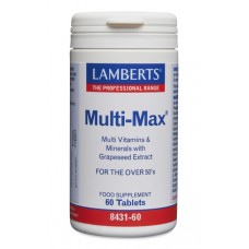 Lamberts uztura bagātinātājs Multi-Max 50+ multivitamīni un minerālvielas ar vīnogu kauliņu ekstraktu, 60 tabl.