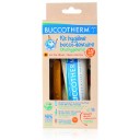 Buccotherm komplekts bērniem no 7-12 gadu vecumam zobu birste + zobu gēls ar persiku garšu, 50ml