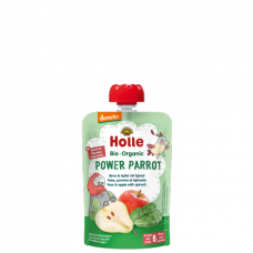 Holle BIO bumbieru un ābolu biezenis ar spinātiem "Power Parrot" no 6 mēn., 100g