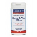 Lamberts uztura bagātinātājs Ilgstošas darbības Vitamīns C 1000mg ar bioflavonoīdiem un mežrožu augļiem, 60 tabl.