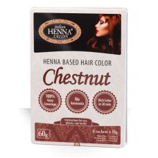 Indian Henna Salon matu krāsa uz hennas bāzes Chestnut (kastanis), 6x10g