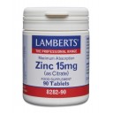 Lamberts uztura bagātinātājs Cinks (citrāts) 15mg, 90 tabl.
