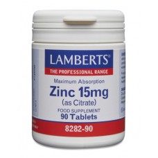 Lamberts uztura bagātinātājs Cinks (citrāts) 15mg, 90 tabl.