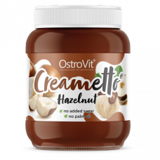 OstroVit Creametto šokolādes un lazdu riekstu krēms, bez pievienota cukura, 350g