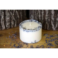 Laureta Candles rapšu vaska svece ar lavandas ziediem bez aromāta