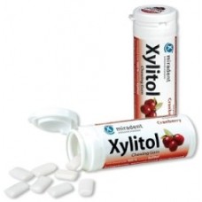 Miradent Xylitol dzērveņu košļājamā gumija ar ksilitolu, 30gb