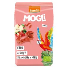 Mogli BIO augļu sloksnes ar zemenēm un čia sēklām, bez pievienota cukura, 25g