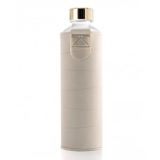 Equa Mismatch stikla ūdens pudele ar mākslīgās ādas apvalku Beige, 750ml